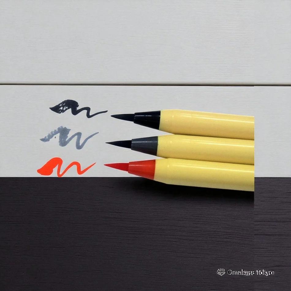 Akashiya Brush Pen Shinmouhitsu 3Color Set - Image 3