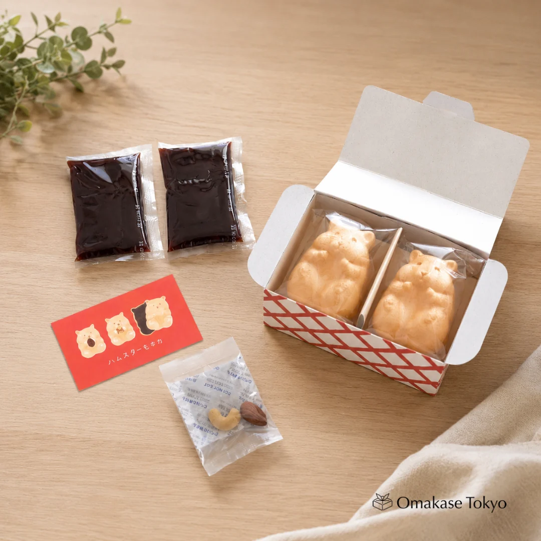 Hamster Monaka Set, 2 Pieces with Red Bean Paste