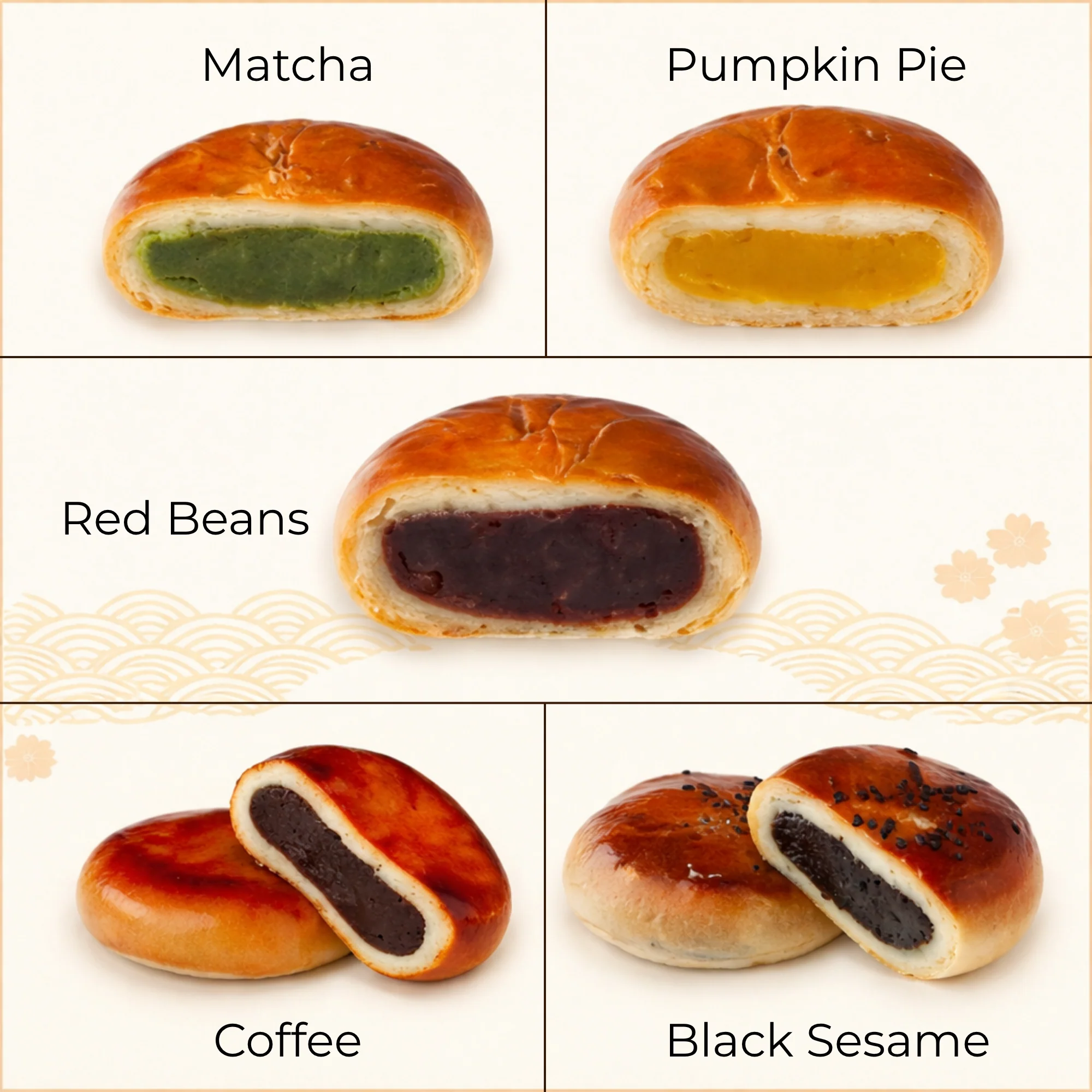 Hokkaido Traditional Anpan 5 Flavors Assort Box - Image 3