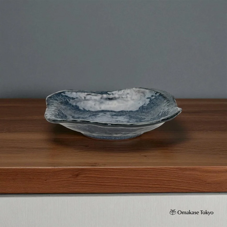 Ichikyu Minoyaki Nade-Kaku Serving Plate