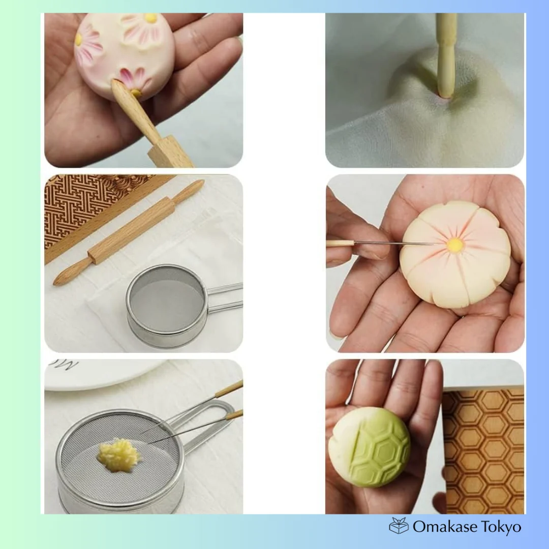 Japanese Wagashi Tool Set, 4-Piece Wooden Confectionery Tool - Image 4