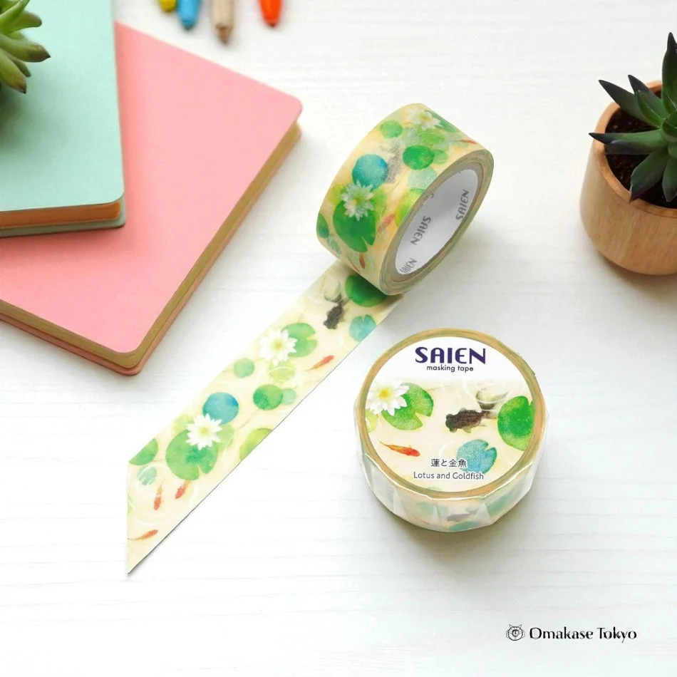 Japanese Washi Masking Tape Lotus and Goldfish