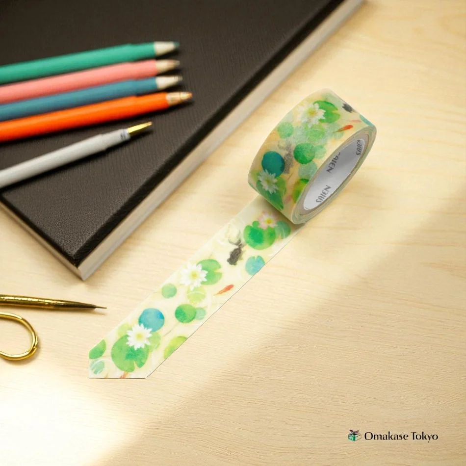 Japanese Washi Masking Tape Lotus and Goldfish - Image 2