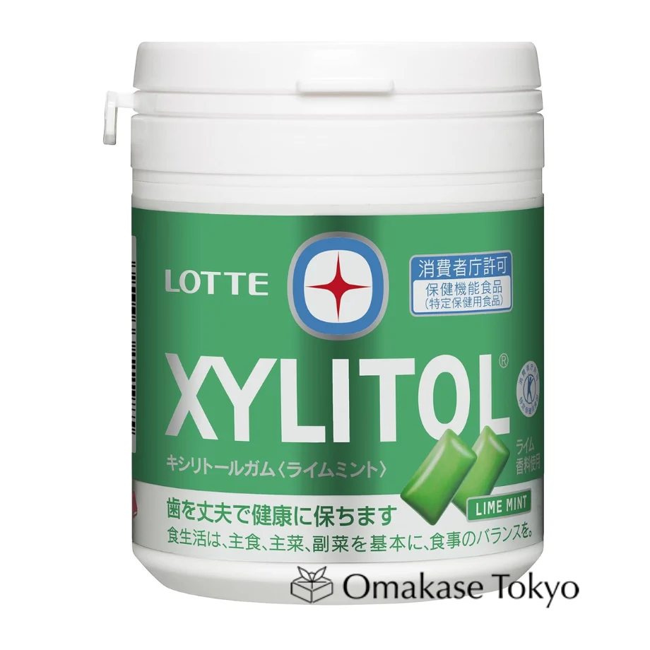 Lotte Xylitol Gum Lime Mint Family Bottle 133g - Image 3