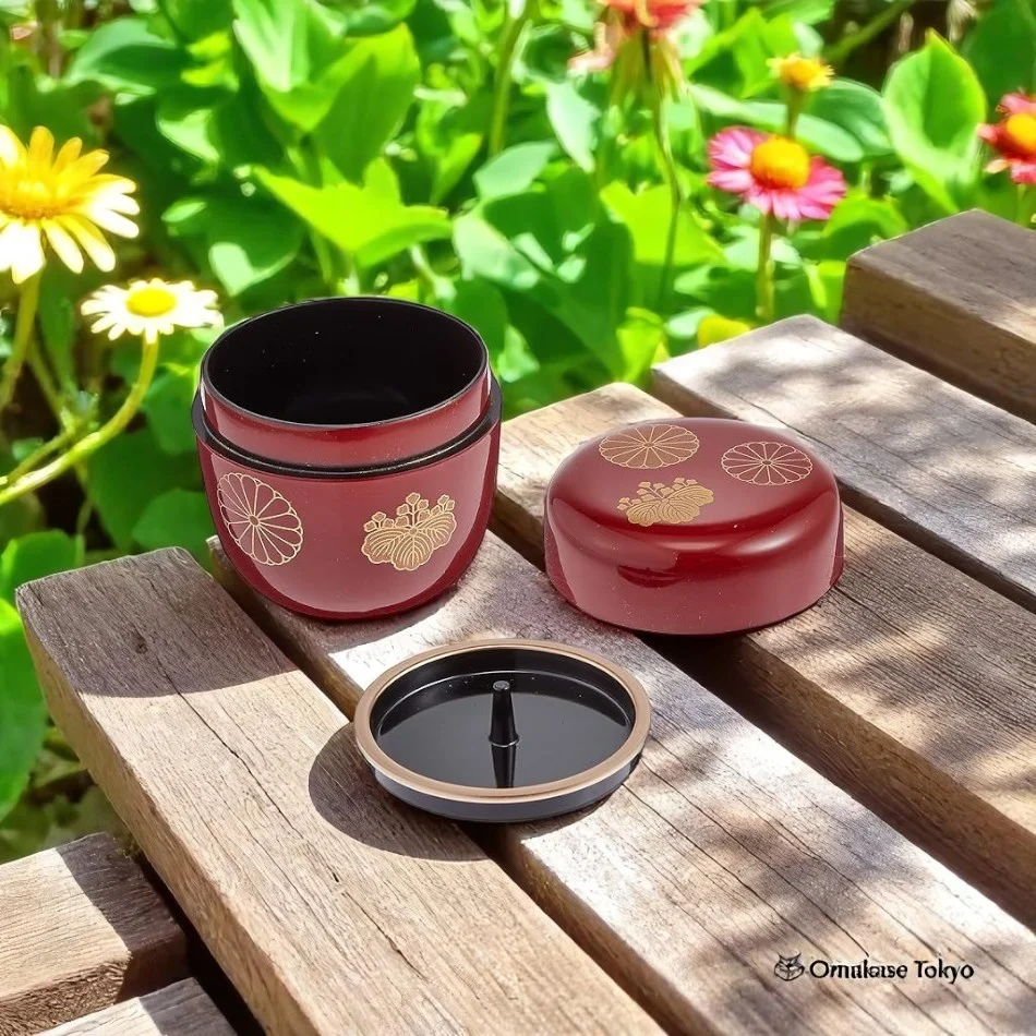 Nakatani Yamanaka Natsume Tea Caddy Red Kodaiji Makie Tea Ceremony Tool - Image 2