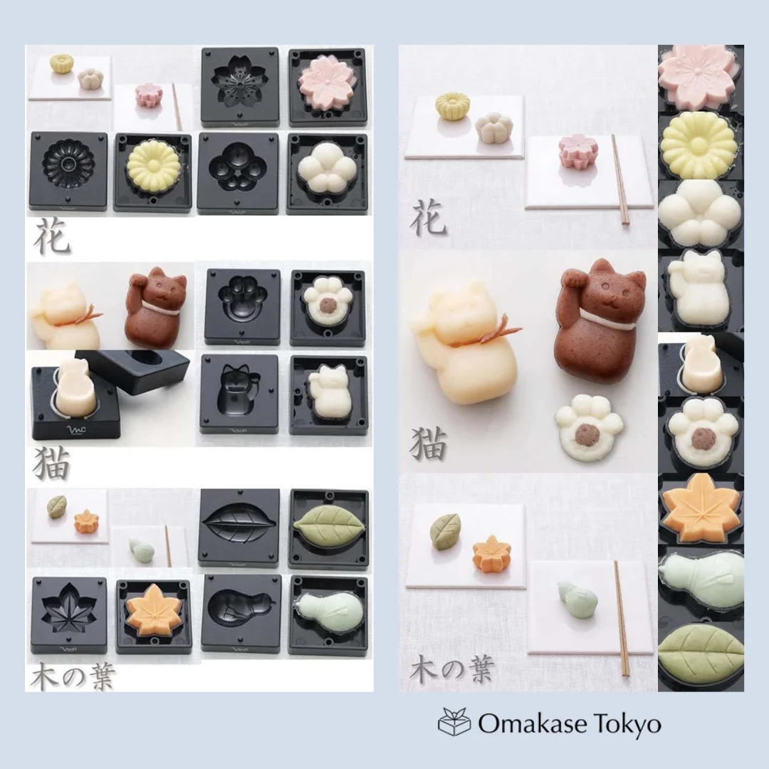 Nerikiri Starter Set Skater Japanese Wagashi Mold set with Anko Sweet Bean Paste - Image 5