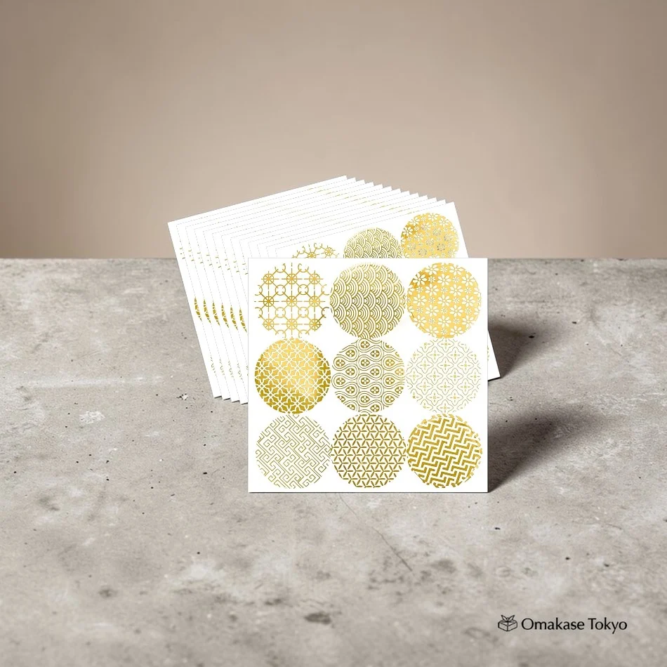 NYANDELMO Japanese Pattern Gold Seal Stickers - Image 2