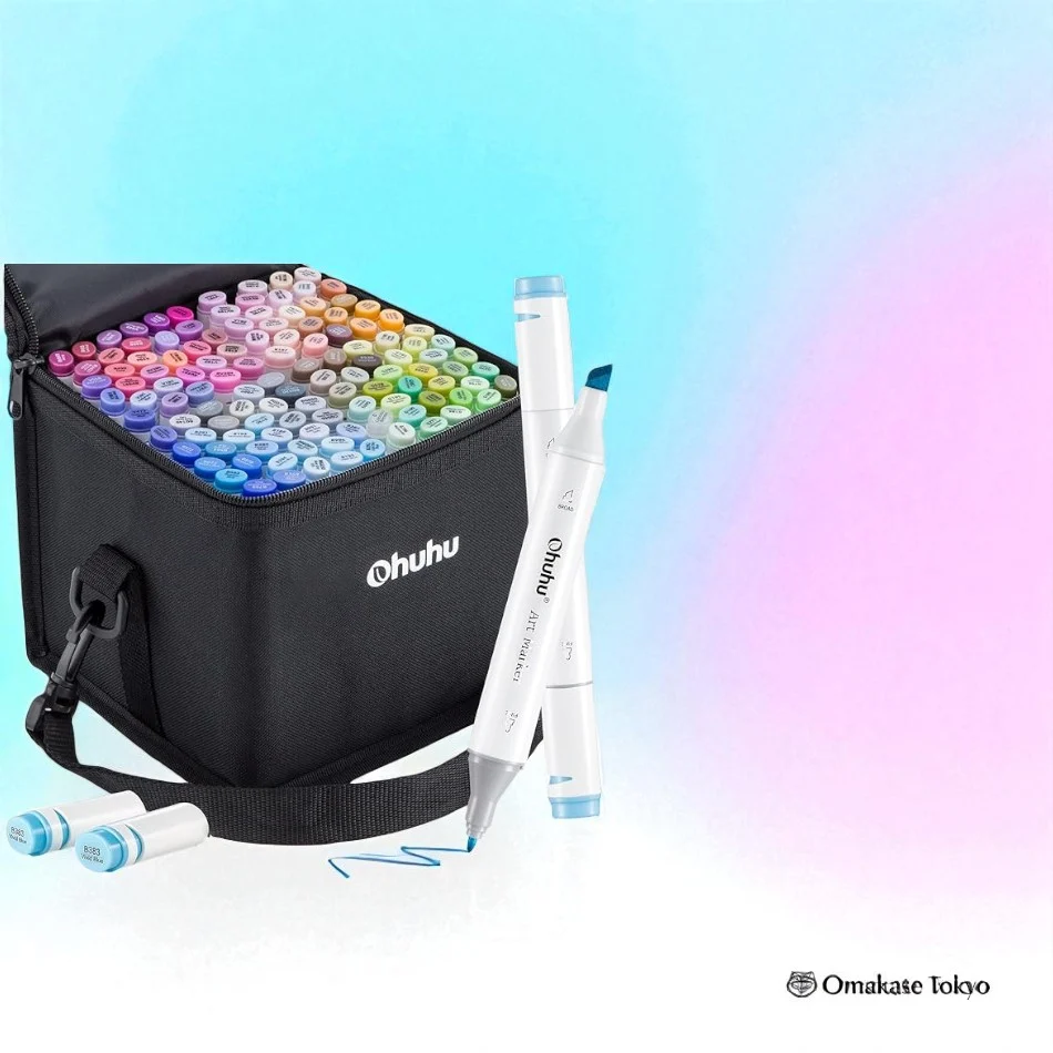 Ohuhu 120 Colors Pastel Marker Pen Set B