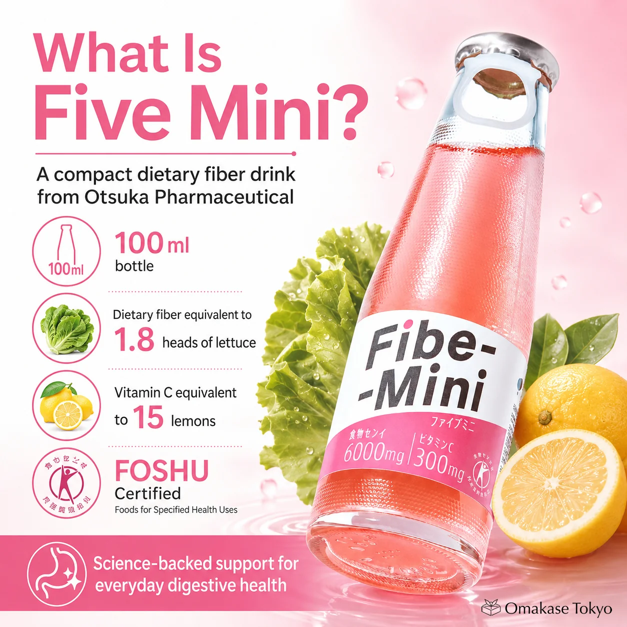 Otsuka Fibe Mini 30-Pack | Refreshing Japanese Fiber Drink with 300mg Vitamin C - Image 2