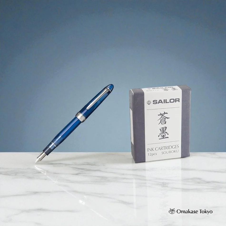 Sailor Shikiori Fountain Pen Ao-Sumi (Blue) 12-Pack Set