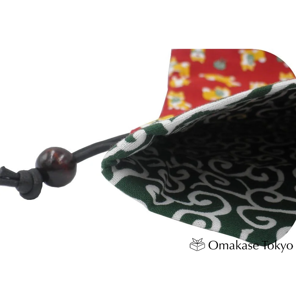 Shiba Inu Pattern Handmade Drawstring Furoshiki Bag - Image 3