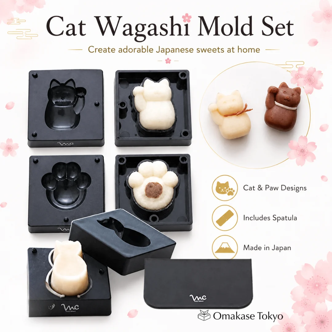 Nerikiri Skater CWFL3S Flower Nerikiri Mold Set with Anko Sweet Bean Paste - Image 2